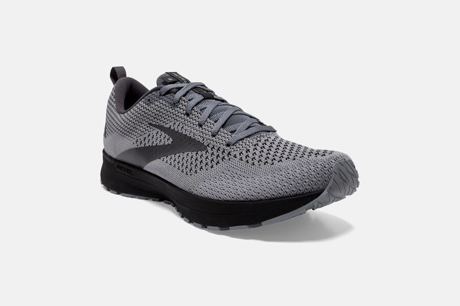 Brooks Revel 4 Road Running Shoes - Mens - Grey/Black - PC5384921